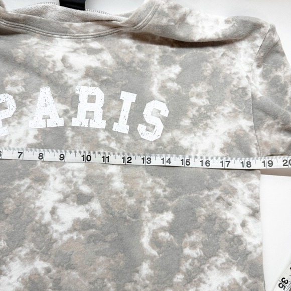 Bobeau Women Paris Graphic Tie Dye Sweatshirt Grey White Crew Neck Size S - Picture 3 of 7